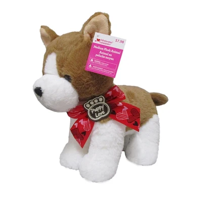 WAY TO CELEBRATE PELUCHE CHIOT BLANC BRUN MOYEN, 12,5 POUCES