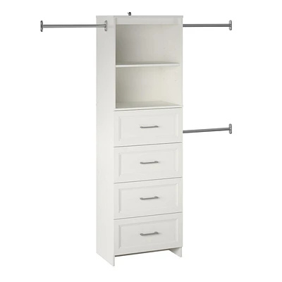 Systembuild Evolution Nevaeh Ridge 4 Drawer Closet Storage, White