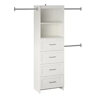 Systembuild Evolution Nevaeh Ridge 4 Drawer Closet Storage, White