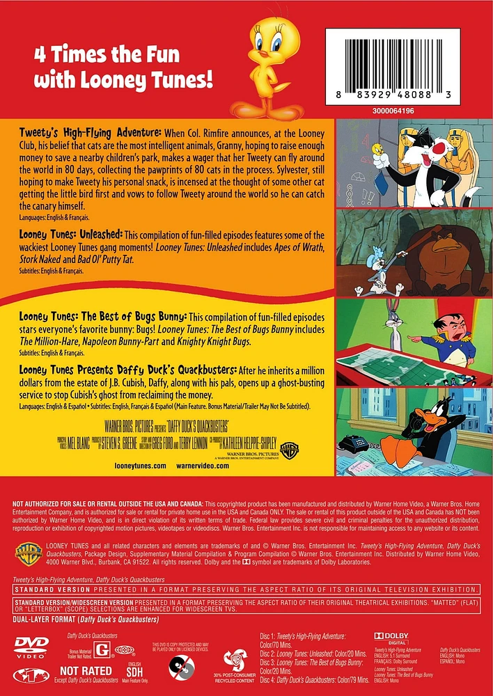 Four Kid Favorites: Looney Tunes - Tweety's High-Flying Adventure / Unleased / The Best Of Bugs Bunny / Daffy Ducks's Quackbusters