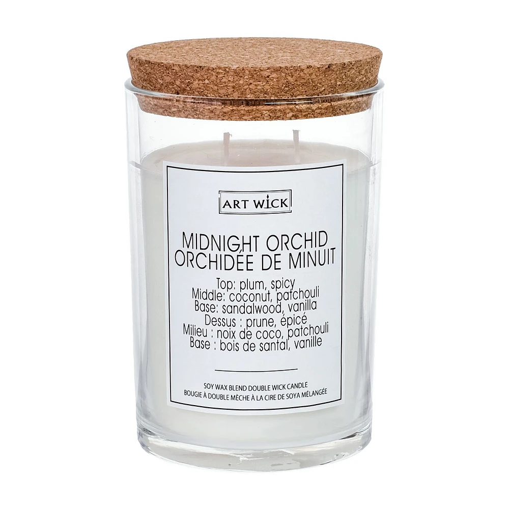 Art Wick 18OZ MIDNIGHT ORCHID Cire de soja mélangée bougie parfumée, 2 mèche de coton · 18oz<br>· 510g<br>· 1 paquet
