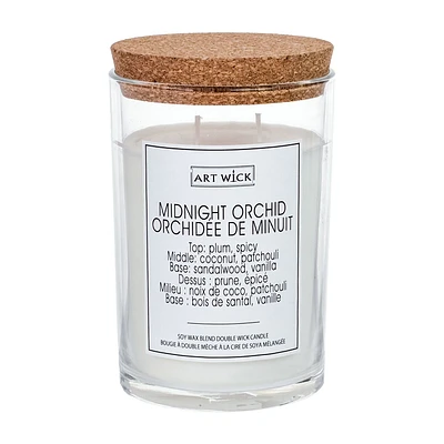 Art Wick 18OZ MIDNIGHT ORCHID Cire de soja mélangée bougie parfumée, 2 mèche de coton · 18oz<br>· 510g<br>· 1 paquet