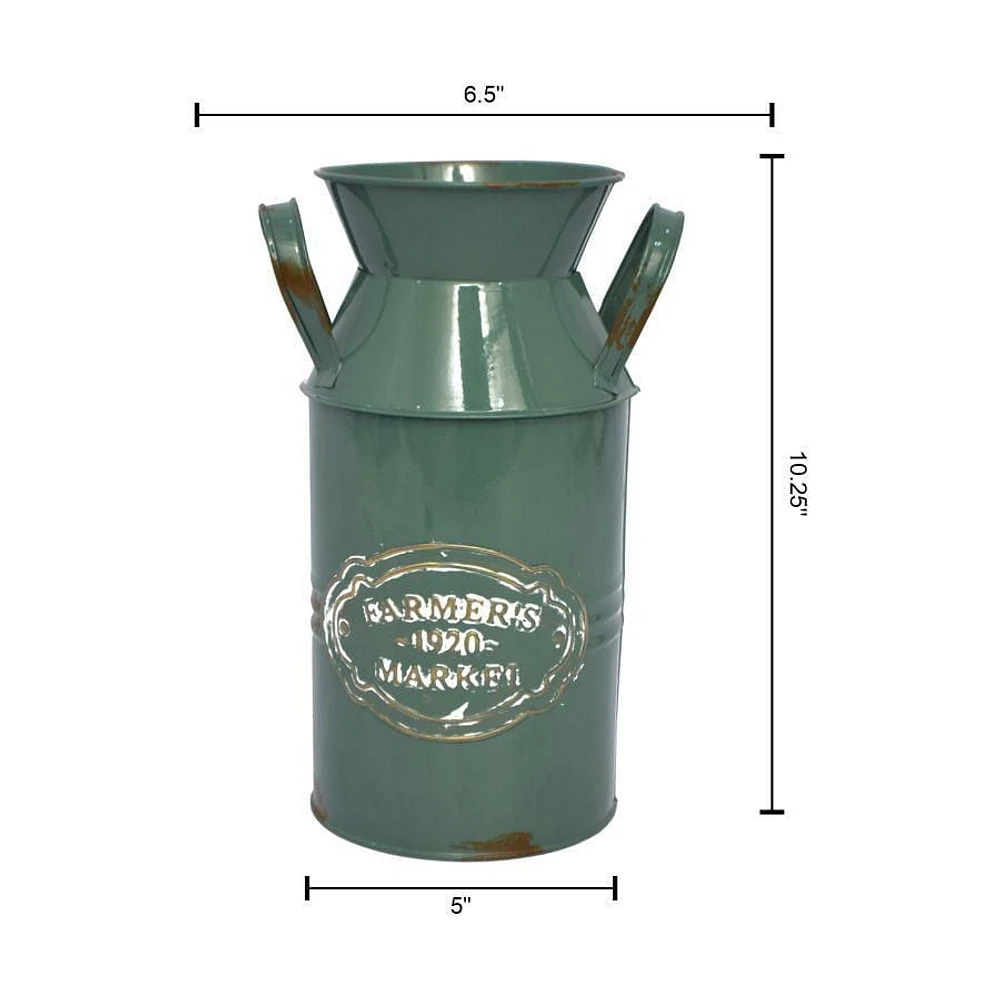 Pot à lait vert de Lerman Decor Cruche verte en métal