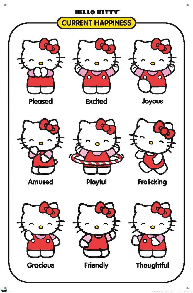 Hello Kitty - Current Happiness Wall Poster, 22.375" x 34"