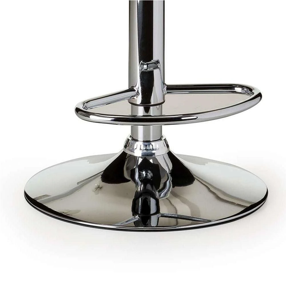 Tabouret noir avec base en acier inoxydable