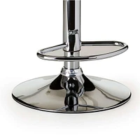 Tabouret noir avec base en acier inoxydable