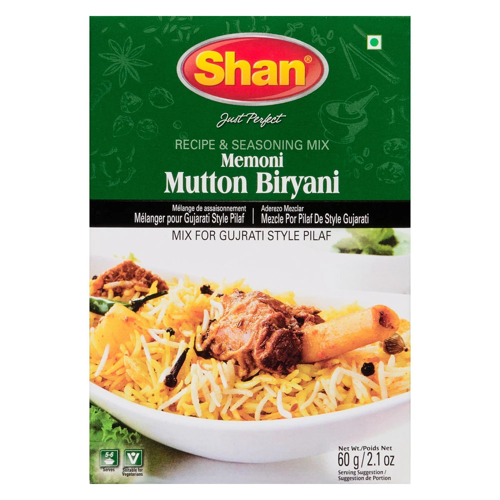 Shan Mutton Biyani Rice Masala 60g Meat Lamb Recipe Seasoning Mix Spices, Masala 60g