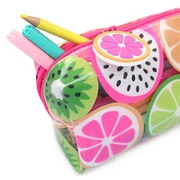 Pen+Gear Clear Fashion Pencil Pouch with Mixed Fruit Slices Print