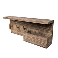 Hometrends 16" Walnut Shelf Wall Organizer