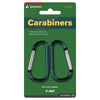 Coghlan's 6mm Carabiner 2 Pack , Teal, Aluminum and Up to 20 kg. load