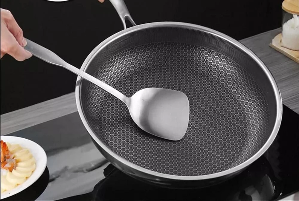 Verka 3-Ply Stainless Steel Fry Pan 26 cm with Non Stick Coating - ETCHING