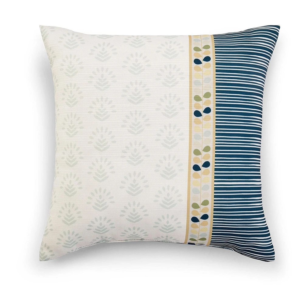 Coussin décoratif HOMETRENDS Timbre Bleu Hydrofuge; Traité anti-UV