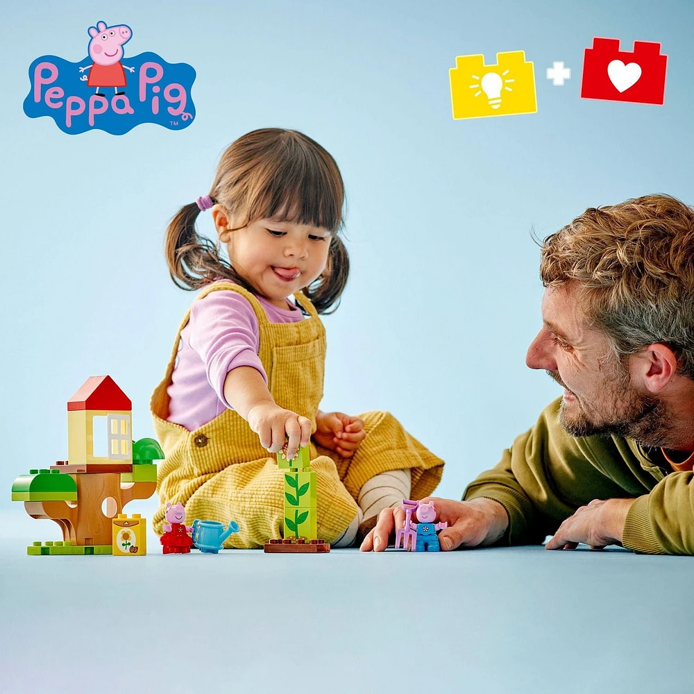 LEGO DUPLO Peppa Pig Le jardin et la cabane dans l’arbre de Peppa Cochon 10431 Ensemble de construction (20 pièces) Comprend 20 pièces, 2+ ans