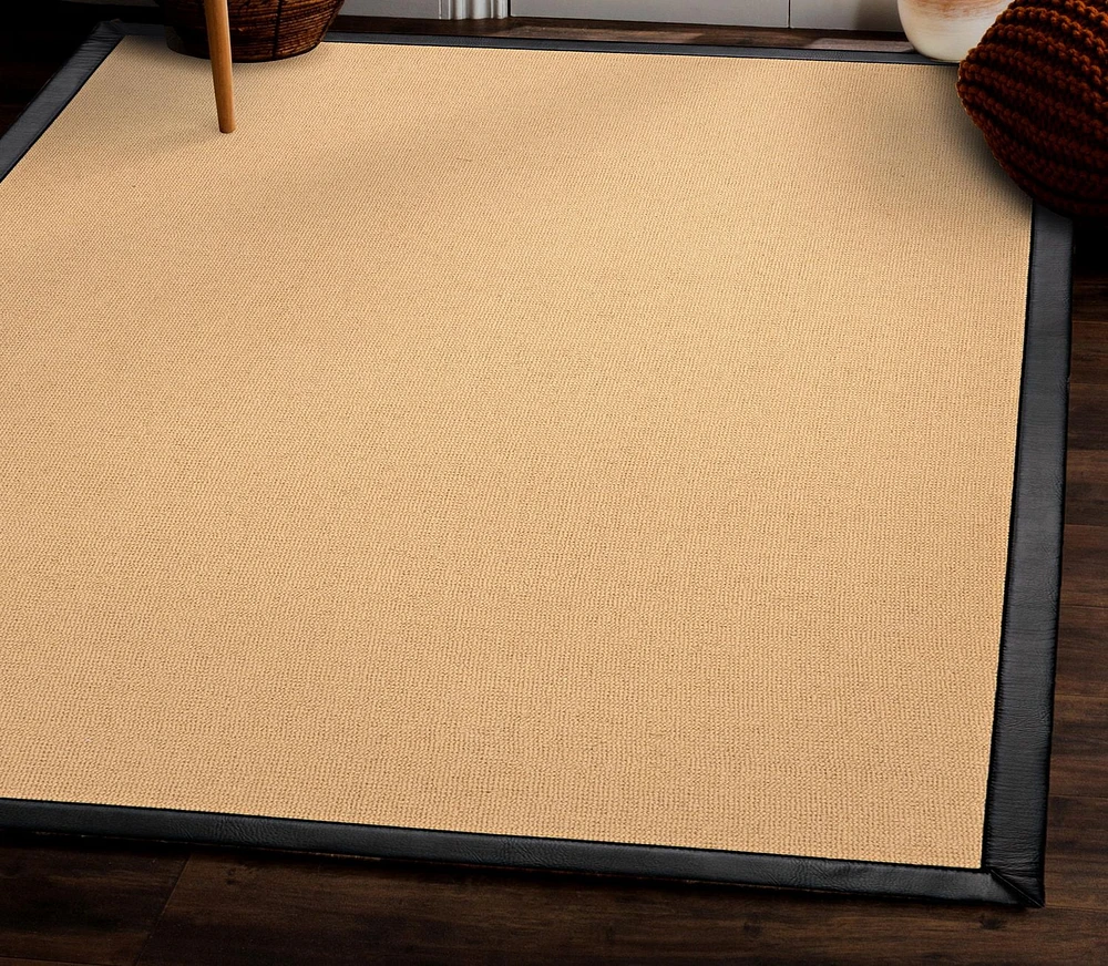 Athena Sisal & Black PU 5' x 8' Area Rug