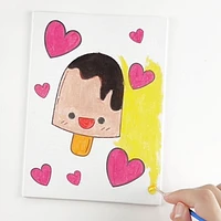TINY HANDS Canvas Panels, Pre Printed, White, 2 pcs, 5inx7in, Age 5+, Kids, Crafts, Pre-Printed Canvas 2pc Asst 5" x 7"
