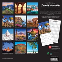 BrownTrout Canada J'adore voyager 2024 12x24 Inch Square Wall Calendar, 9781525611735