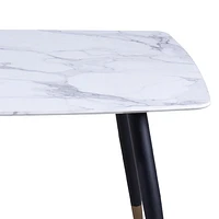 Table de salon rectangulaire contemporaine avec fini en similimarbre