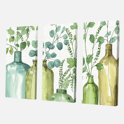 Designart Feuilles vertes botaniques mixtes I0 Art mural sur toile