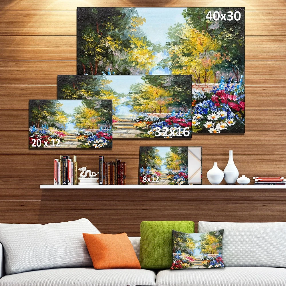 Impression sur toile « Summer Forest With Flowers » Design Art