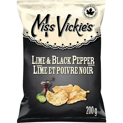 Croustilles cuites à la marmite Miss Vickie’s Saveur Lime et poivre noir 200 g