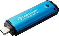 Kingston Ironkey Vault – Clé USB Privacy 50 USB-C 16 Go | Certifiée FIPS 197 | XTS-AES 256 bits | Protection BadUSB et Brute Force | Option multi-mot de passe | IKVP50C/16 Go