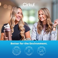 Cirkul Limited Edition 32oz Rose Gold Stainless Steel Water Bottle Starter Kit with Rose Gold Lid and 2 Flavor Cartridges (GoSip Passion Fruit Dragon Fruit & LifeSip Strawberry), Cirkul 32RG SK 2C