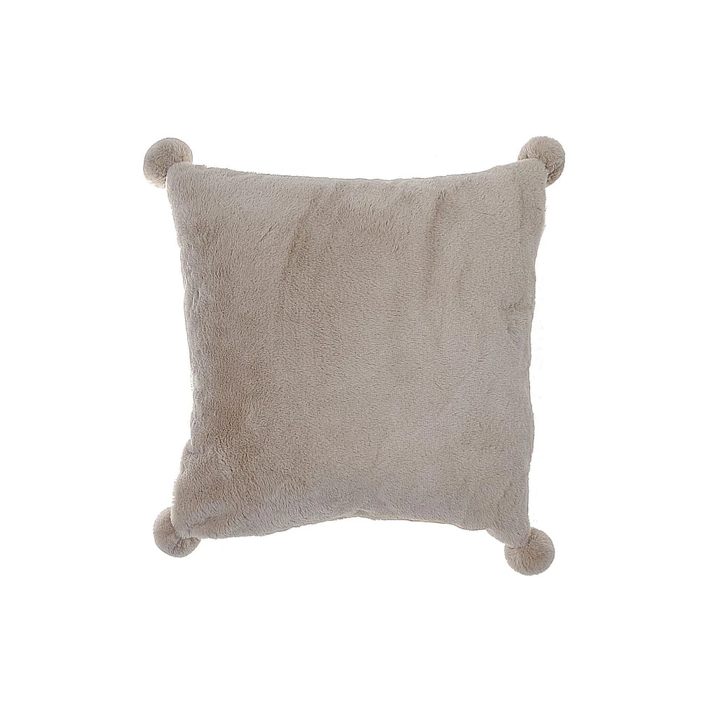 Coussin En Fausse Fourrure Avec Pompon - Lot De 2