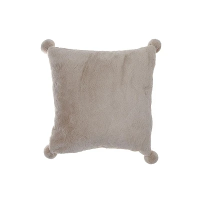 Coussin En Fausse Fourrure Avec Pompon - Lot De 2