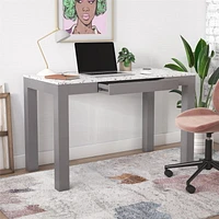 CosmoLiving by Cosmopolitan Astor Desk w/ Wireless Charger, White with Terrazzo Top