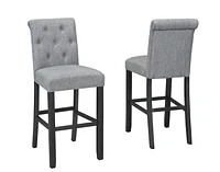 Tabouret de bar touffeté Soho 29 po , ensemble 2 pièces, Gris