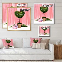 Designart Heart Shaped Valentine House Plant FLOAT FRAME WALL ART