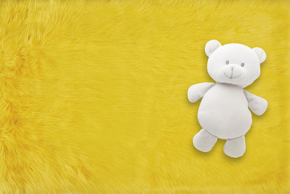 Tapis Fausse fourrure jaune – 30 pouces x 45 pouces, tapis en fourrure doux et élégant pour les espaces de vie