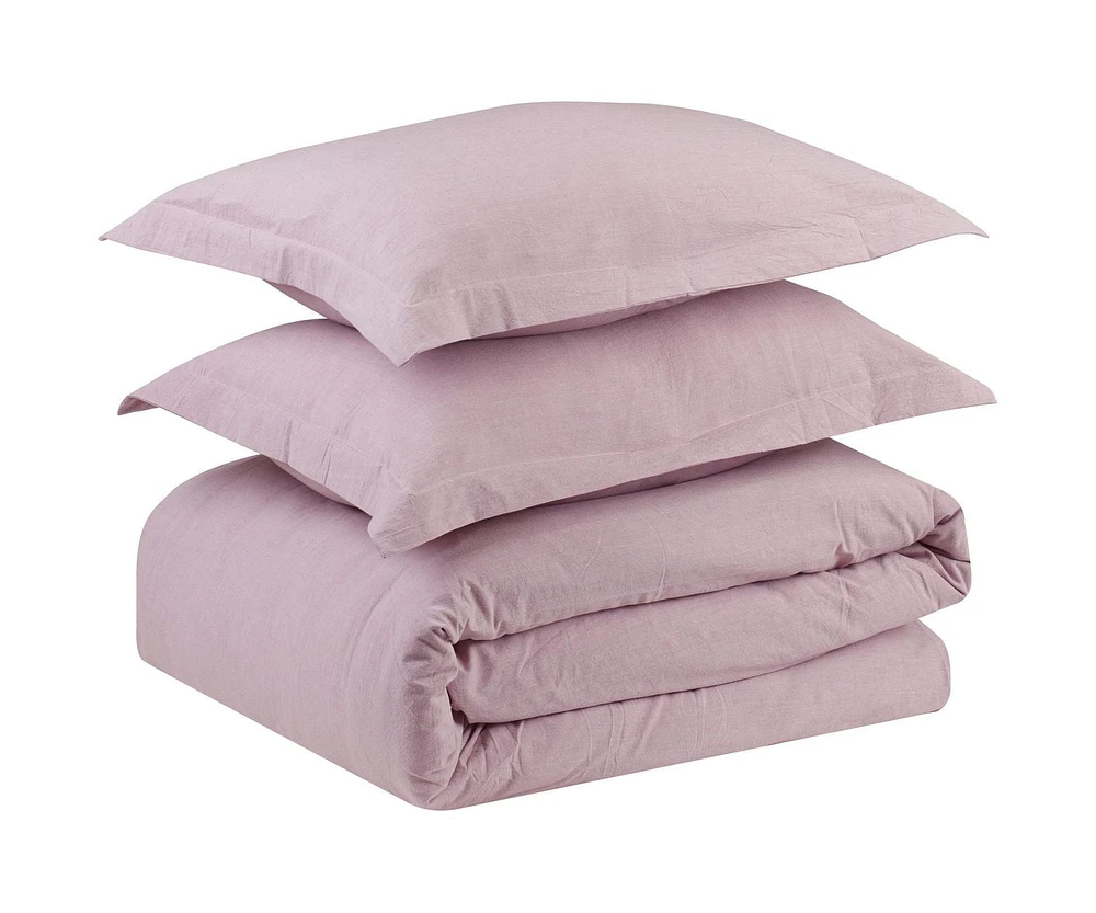 Swift Home 100% Cotton Solid Prewashed Duvet Cover Set