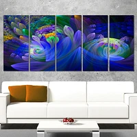 Tableau sur toile imprimée Design Art Bouquet de fleurs bleus Abstrait