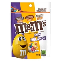M&M's, Peanut Mix, Dark Chocolate Peanut, Milk Chocolate Peanut and White Chocolate Peanut Flavoured Chocolate Candies, Bag, 185g