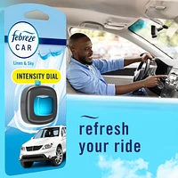 Assainisseur d’air pour voiture Febreze, pince pour bouche d’air automobile qui combat les odeurs, parfum Draps frais, 2unités