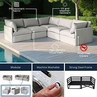 Ensemble de canapés modulaires de patio Patioflare Flexifome, gris