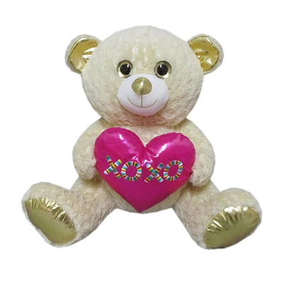 WAY TO CELEBRATE LE GRAND OURS CRÈME AVEC PELUCHE COEUR, 15 POUCES