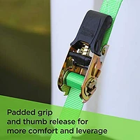 14' 1500 lb Padded Ratchet Tie Down 4 Pk Green, Pack of 4