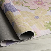 Rug Branch Soft Steps Playtime Fun Floral Soft Area Rug, Pink Purple - Boys & Girls in Playroom, Nursery, Bedroom