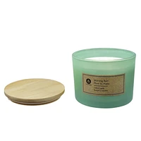 Hometrends 12oz MORNING RAIN Scented 2-wick Frosted Jar Candle, 12oz fragranced candle