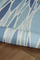 Tapis d'extérieur lavable Pompano bleu & ivoire 7 pi x 9 pi