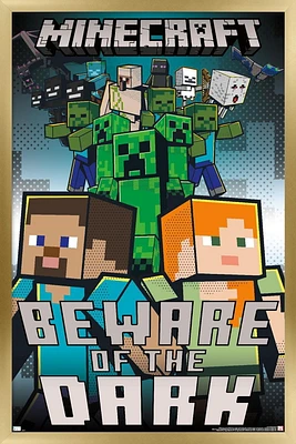Minecraft - Beware Of The Dark Wall Poster with Magnetic Frame, 22.375" x 34"