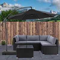 Parasol de terrasse en porte-à-faux CorLiving Endure de 9,5 pieds avec base à roulettes remplissable et cadre en aluminium et acier
