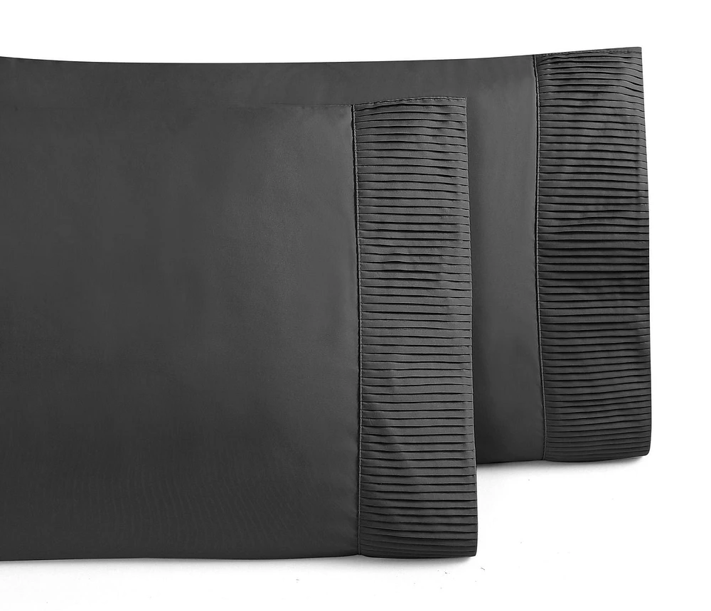 Swift Home 4 Pieces Microfiber Sheet Set with Pleated Hem