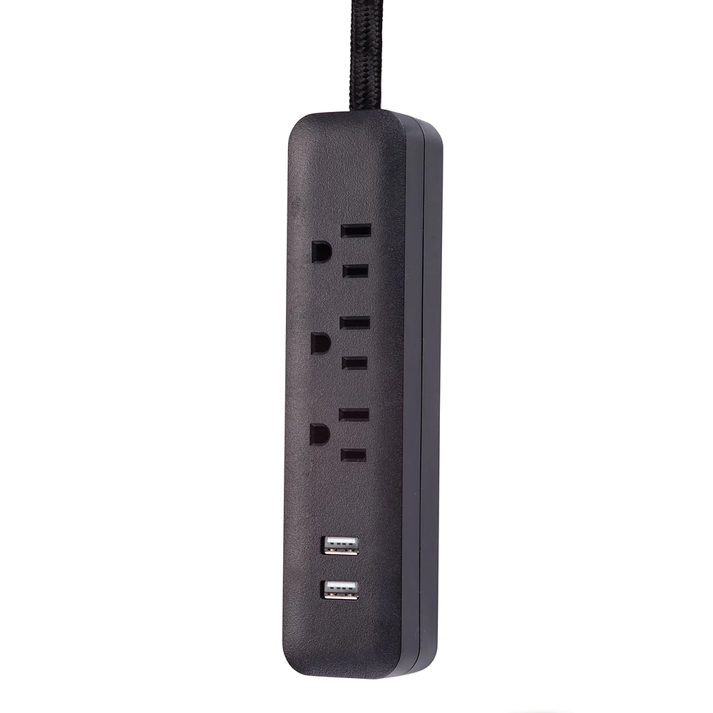 Rallonge multiprise protectrice de surtension USB Serie Designer de Global Electric à 3 prises de 6 pi