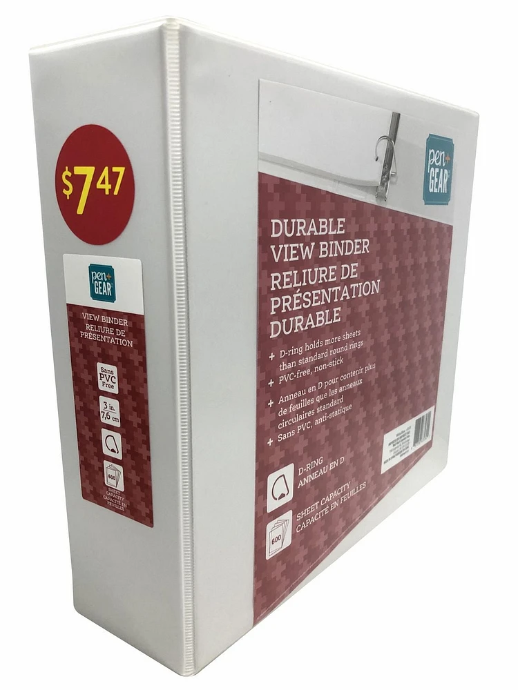 PEN+GEAR 7.6CM RELIURE DE PRÉSENTATION DURABLE Blanc