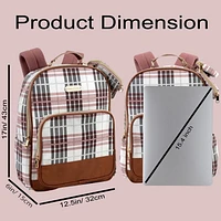 Madison & Dakota 3 Piece Multi-Pocket Backpack with Laptop Electronics Pocket, Removable Crossbody Cellphone Carrier and Removable AirPods Keychain Stash Pouch in Teal & Petal Pink Floral