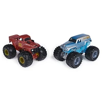 Monster Jam, Monster trucks Grave Digger vs Grave Digger (1982 Retro) officiels qui changent de couleur en métal moulé, échelle 1:64