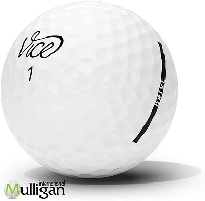 Mulligan - 60 balles de golf récupérées Vice Drive  5A, blanc